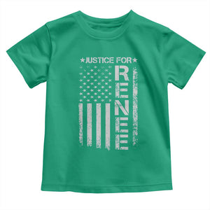 Justice for Renee American Flag Toddler T Shirt Minneapolis Jan 8 2026 Memorial Tribute TS02 Irish Green Print Your Wear