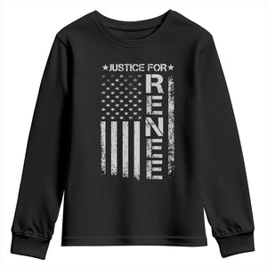 Justice for Renee American Flag Youth Sweatshirt Minneapolis Jan 8 2026 Memorial Tribute TS02 Black Print Your Wear