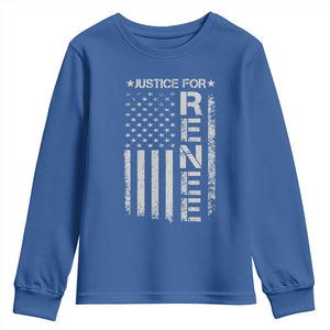 Justice for Renee American Flag Youth Sweatshirt Minneapolis Jan 8 2026 Memorial Tribute TS02 Royal Blue Print Your Wear