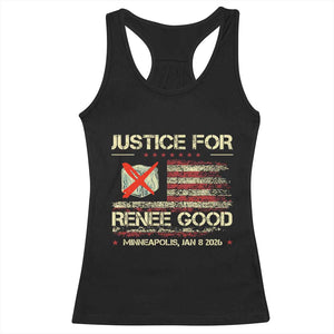 Justice for Renee Good Racerback Tank Top Minneapolis Jan 8 2026 American Flag Stop Ice TS02 Black Print Your Wear