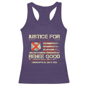 Justice for Renee Good Racerback Tank Top Minneapolis Jan 8 2026 American Flag Stop Ice TS02 Purple Print Your Wear