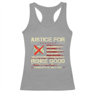Justice for Renee Good Racerback Tank Top Minneapolis Jan 8 2026 American Flag Stop Ice TS02 Sport Gray Print Your Wear