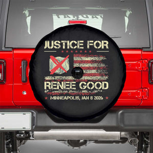 Justice for Renee Good Spare Tire Cover Minneapolis Jan 8 2026 American Flag Stop Ice TS02 Black Print Your Wear