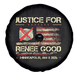Justice for Renee Good Spare Tire Cover Minneapolis Jan 8 2026 American Flag Stop Ice TS02 Print Your Wear