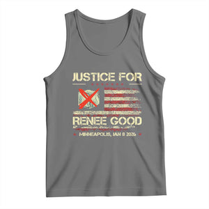 Justice for Renee Good Tank Top Minneapolis Jan 8 2026 American Flag Stop Ice TS02 Black Heather Print Your Wear