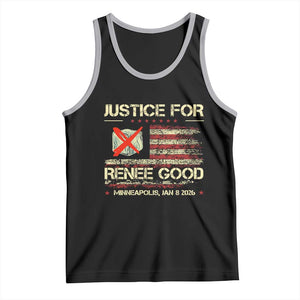 Justice for Renee Good Tank Top Minneapolis Jan 8 2026 American Flag Stop Ice TS02 Black Athletic Heather Print Your Wear