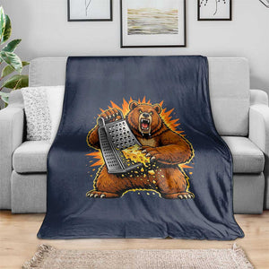 Angry Bear Grating Cheese Grater Hater Fierce Graphic Throw Blanket TS02 Print Your Wear