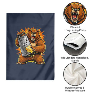 Angry Bear Grating Cheese Grater Hater Fierce Graphic Garden Flag TS02 Print Your Wear