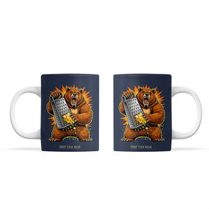 Angry Bear Grating Cheese Grater Hater Fierce Graphic Coffee Mug TS02 Navy Print Your Wear