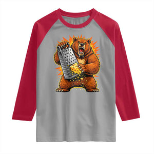 Angry Bear Grating Cheese Grater Hater Fierce Graphic Raglan Shirt TS02 Sport Gray Red Print Your Wear