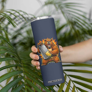 Angry Bear Grating Cheese Grater Hater Fierce Graphic Skinny Tumbler TS02 Print Your Wear