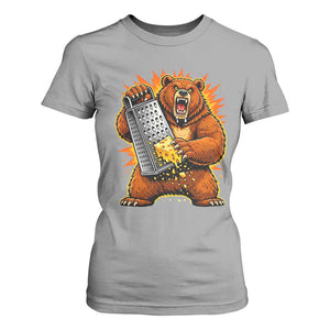 Angry Bear Grating Cheese Grater Hater Fierce Graphic T Shirt For Women TS02 Sport Gray Print Your Wear