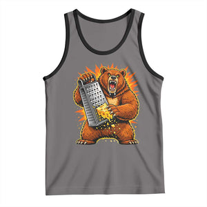 Angry Bear Grating Cheese Grater Hater Fierce Graphic Tank Top TS02 Deep Heather Black Print Your Wear