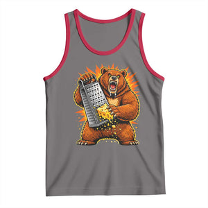 Angry Bear Grating Cheese Grater Hater Fierce Graphic Tank Top TS02 Deep Heather Red Print Your Wear