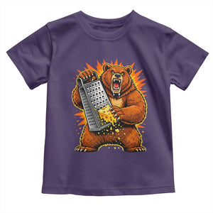 Angry Bear Grating Cheese Grater Hater Fierce Graphic Toddler T Shirt TS02 Purple Print Your Wear
