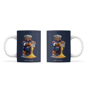 Savage Bear Grating Cheese Graphic Coffee Mug Funny Rivalry Football Fans TS02 Navy Print Your Wear