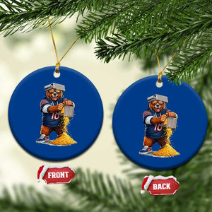 Savage Bear Grating Cheese Graphic Ceramic Ornament Funny Rivalry Football Fans TS02 1pc Blue Print Your Wear