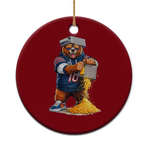 Savage Bear Grating Cheese Graphic Ceramic Ornament Funny Rivalry Football Fans TS02 1pc Red Print Your Wear