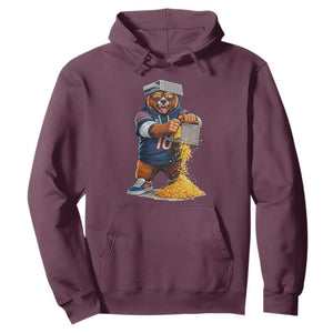 Savage Bear Grating Cheese Graphic Hoodie Funny Rivalry Football Fans TS02 Maroon Print Your Wear