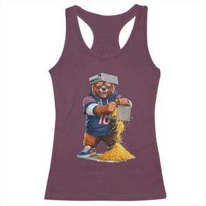Savage Bear Grating Cheese Graphic Racerback Tank Top Funny Rivalry Football Fans TS02 Maroon Print Your Wear