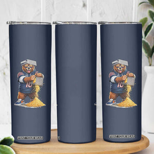 Savage Bear Grating Cheese Graphic Skinny Tumbler Funny Rivalry Football Fans TS02 Print Your Wear