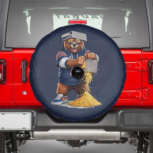 Savage Bear Grating Cheese Graphic Spare Tire Cover Funny Rivalry Football Fans TS02 Navy Print Your Wear