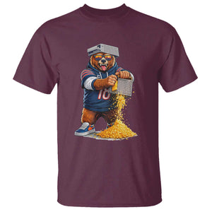 Savage Bear Grating Cheese Graphic T Shirt Funny Rivalry Football Fans TS02 Maroon Print Your Wear