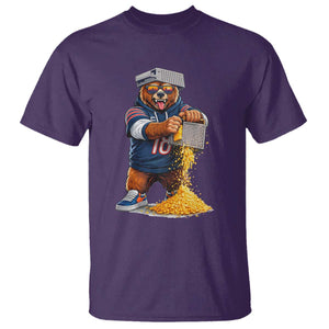 Savage Bear Grating Cheese Graphic T Shirt Funny Rivalry Football Fans TS02 Purple Print Your Wear