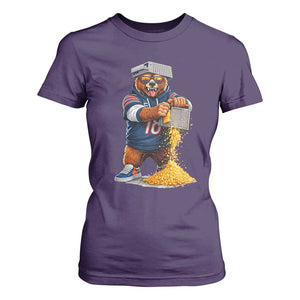 Savage Bear Grating Cheese Graphic T Shirt For Women Funny Rivalry Football Fans TS02 Purple Print Your Wear