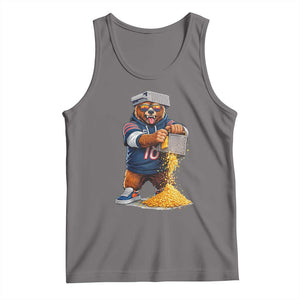 Savage Bear Grating Cheese Graphic Tank Top Funny Rivalry Football Fans TS02 Deep Heather Print Your Wear