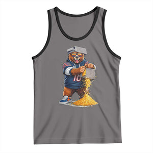Savage Bear Grating Cheese Graphic Tank Top Funny Rivalry Football Fans TS02 Deep Heather Black Print Your Wear