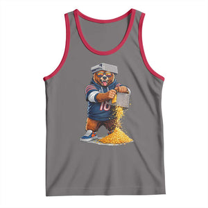 Savage Bear Grating Cheese Graphic Tank Top Funny Rivalry Football Fans TS02 Deep Heather Red Print Your Wear
