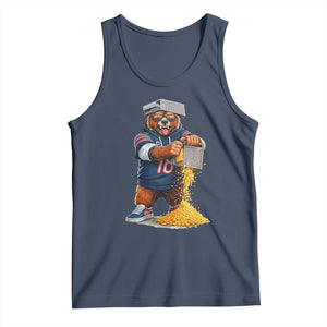 Savage Bear Grating Cheese Graphic Tank Top Funny Rivalry Football Fans TS02 Navy Print Your Wear
