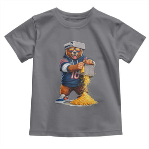 Savage Bear Grating Cheese Graphic Toddler T Shirt Funny Rivalry Football Fans TS02 Charcoal Print Your Wear