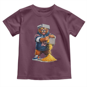 Savage Bear Grating Cheese Graphic Toddler T Shirt Funny Rivalry Football Fans TS02 Maroon Print Your Wear