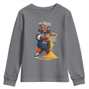Savage Bear Grating Cheese Graphic Youth Sweatshirt Funny Rivalry Football Fans TS02 Charcoal Print Your Wear