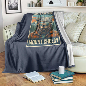 Grate Adventure at Mount Cheesy Vintage Hiking Bear Throw Blanket Cheese Grate Pun Parody for Foorball Fans TS02 Print Your Wear