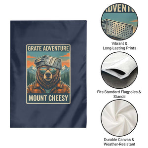 Grate Adventure at Mount Cheesy Vintage Hiking Bear Garden Flag Cheese Grate Pun Parody for Foorball Fans TS02 Print Your Wear