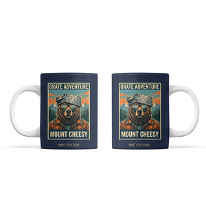 Grate Adventure at Mount Cheesy Vintage Hiking Bear Coffee Mug Cheese Grate Pun Parody for Foorball Fans TS02 Navy Print Your Wear