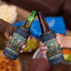 Grate Adventure at Mount Cheesy Vintage Hiking Bear 4 in 1 Can Cooler Tumbler Cheese Grate Pun Parody for Foorball Fans TS02 Print Your Wear