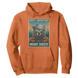 Grate Adventure at Mount Cheesy Vintage Hiking Bear Hoodie Cheese Grate Pun Parody for Foorball Fans TS02 Orange Print Your Wear