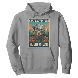 Grate Adventure at Mount Cheesy Vintage Hiking Bear Hoodie Cheese Grate Pun Parody for Foorball Fans TS02 Sport Gray Print Your Wear