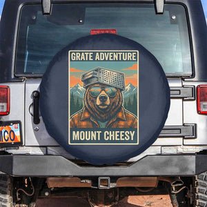 Grate Adventure at Mount Cheesy Vintage Hiking Bear Spare Tire Cover Cheese Grate Pun Parody for Foorball Fans TS02 No hole Navy Print Your Wear