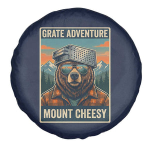 Grate Adventure at Mount Cheesy Vintage Hiking Bear Spare Tire Cover Cheese Grate Pun Parody for Foorball Fans TS02 Print Your Wear