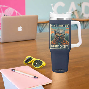 Grate Adventure at Mount Cheesy Vintage Hiking Bear Tumbler With Handle Cheese Grate Pun Parody for Foorball Fans TS02 Print Your Wear