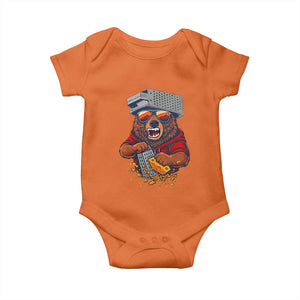 Angry Bear Grating Cheese Baby Onesie Grater Rage Crushing for Fierce Football Fans TS02 Orange Print Your Wear