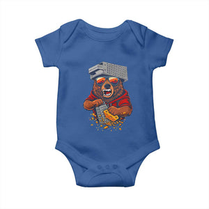 Angry Bear Grating Cheese Baby Onesie Grater Rage Crushing for Fierce Football Fans TS02 Royal Blue Print Your Wear