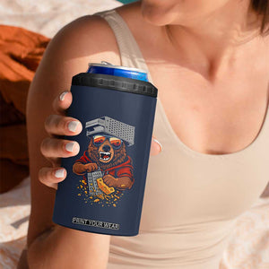 Angry Bear Grating Cheese 4 in 1 Can Cooler Tumbler Grater Rage Crushing for Fierce Football Fans TS02 Print Your Wear