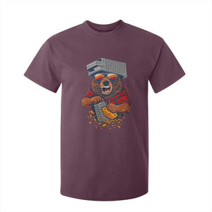 Angry Bear Grating Cheese T Shirt For Kid Grater Rage Crushing for Fierce Football Fans TS02 Maroon Print Your Wear