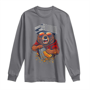 Angry Bear Grating Cheese Long Sleeve Shirt Grater Rage Crushing for Fierce Football Fans TS02 Charcoal Print Your Wear